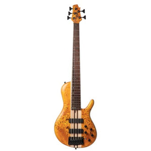 Cort A5 PLUS SC Single Cut 5-Strings Bass Guitar with Case Amber Open Pore