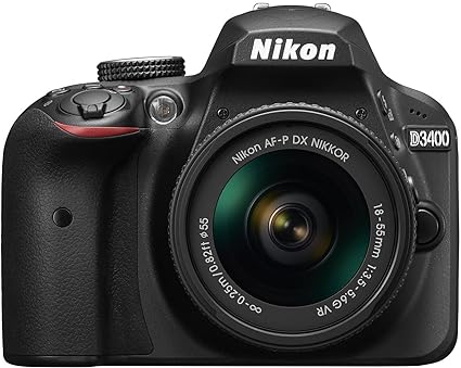Used Nikon D3400 24.2 MP Digital SLR Camera Black + AF-P DX Nikkor 18-55mm f/3.5-5.6G VR Lens Kit
