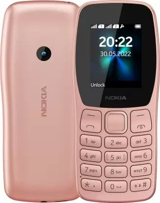 Open Box, Unused Nokia 110 Dual sim Keypad Phone with FM Radio, Auto Call Recording Rose Gold