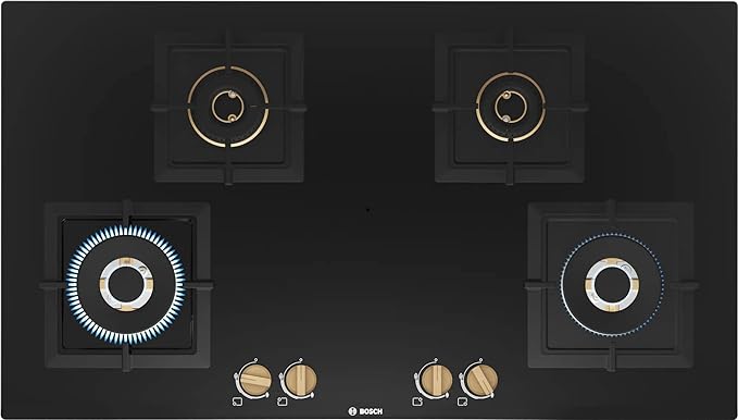 Bosch Series 4 Gas Hob 90 Cm Tempered Glass Black PNF9B6F20I