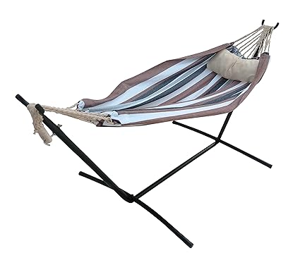 Hangit Double Canvas Hammock with 9ft Steel hammock stand HSCH 55/SP