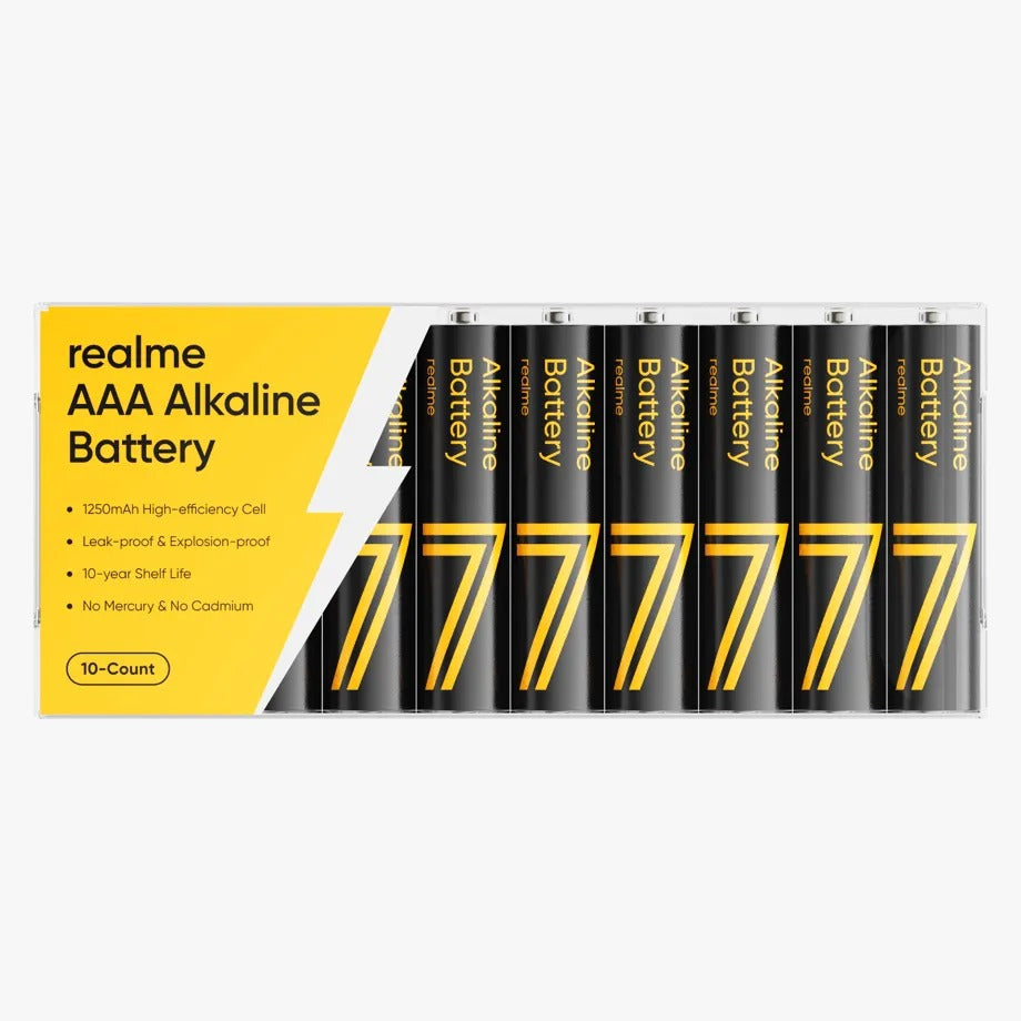 Open Box, Unused Realme AAA Alkaline Battery Pack of 10 box