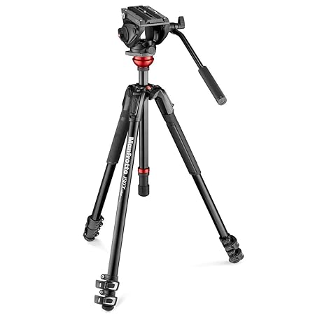 Manfrotto MVK500190XV 500 Fluid Video Head Flat Base with 190X Video Alu Tripod