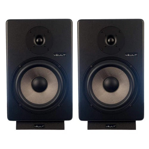 Vault C8 8Inch Powered Studio Monitors With Isolation Foam Pads Pair