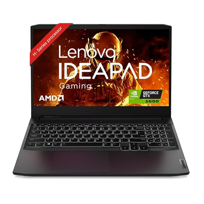 Open Box, Unused Lenovo IdeaPad Gaming 3 AMD Ryzen 5 5600H 15.6" (39.62cm) FHD IPS 120Hz Gaming Laptop 8GB/256GB SSD+1TB/ Windows 11 Home /NVIDIA GTX 1650 4GB/Alexa/3 Month Game Pass/Shadow Black/2.2Kg 82K201Y9IN