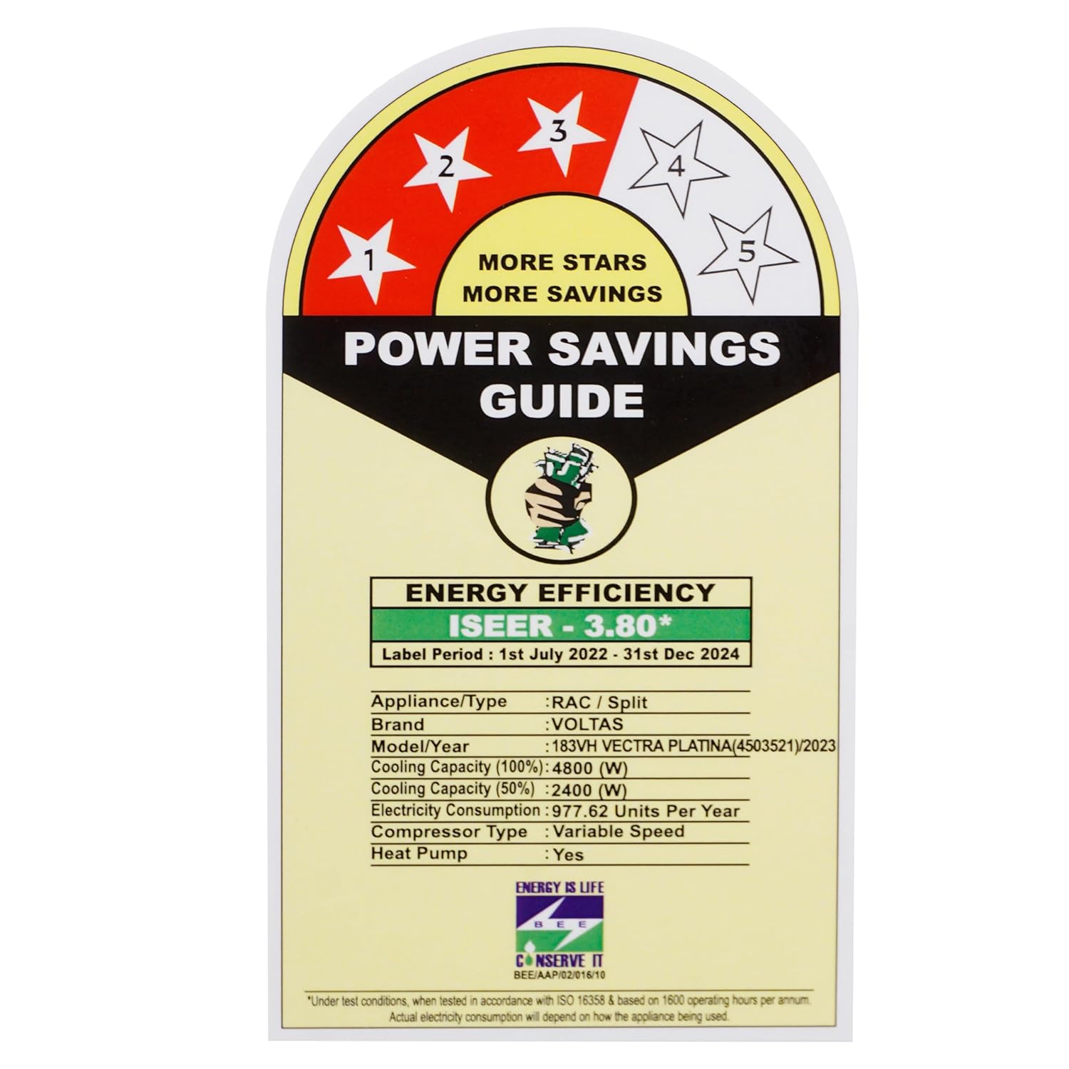 Open Box, Unused Voltas 1.5 Ton 3 Star Hot & Cold Inverter Split AC Copper, 4-in-1 Adjustable Cooling, Anti-dust Filter, 183VH VECTRA PLATINA White