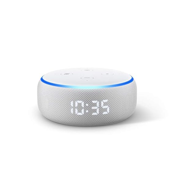 Open Box Unused Echo Dot 3rd Gen with Clock Smart speaker with Alexa and LED display White