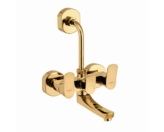 Cera Perla Three Lever Wall Mount Wall Mixer Antique Brass for Overhead Shower F1012401BA