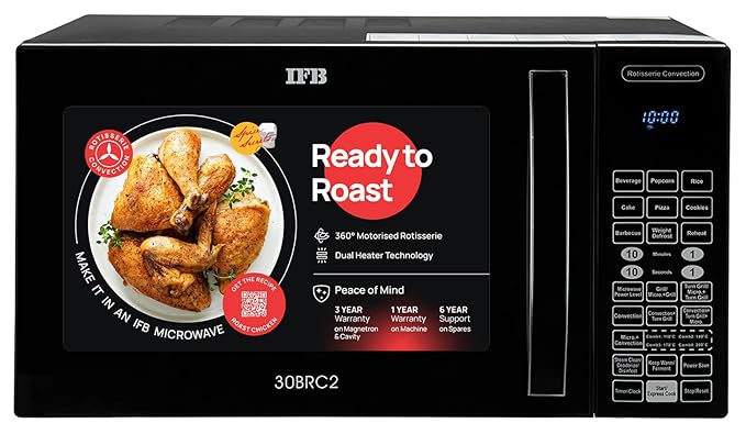 Open Box, Unused IFB 30 L Convection Microwave Oven 30BRC2 Black Standard