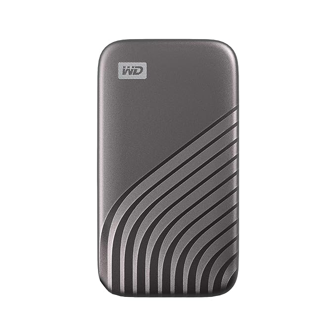 Open Box Unused Western Digital 2TB My Passport Portable SSD, 1050MB/s R, 1000MB/s W, Upto 2 Meter Drop Protection, HW Encryption, Type-C Cable