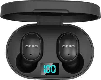 Open Box, Unused Aiwa AT-X80E True Wireless Earbuds with Bluetooth v5.0,70Days Standby Bluetooth Headset Black Pack of 2