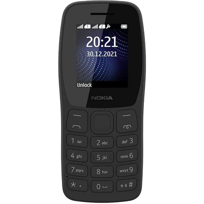 Open Box, Unused Nokia 105 Dual SIM, Keypad Mobile Phone with Wireless FM Radio Charcoal