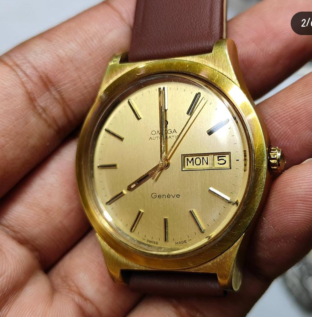 Vintage Omega Geneve Gold Plated 1970's Automatic Watch 3.1