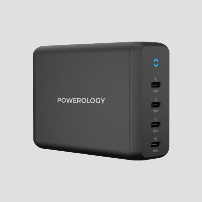 Powerology 165W GaN Desktop Charger x4 USB-C Power Delivery