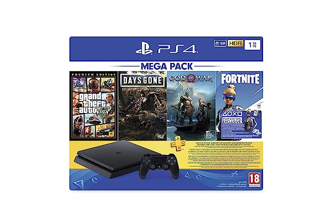 PS4 1TB Slim console Games Included Grand theft Auto V /Days Gone/God