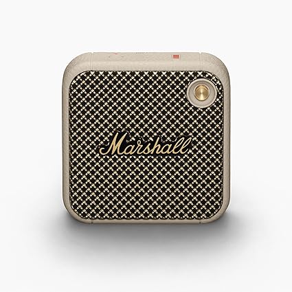 Open Box Unused Marshall Willen Portable Bluetooth Speaker with 15+ hours of Portable Playtime, Dust & Waterproof IP67 Cream