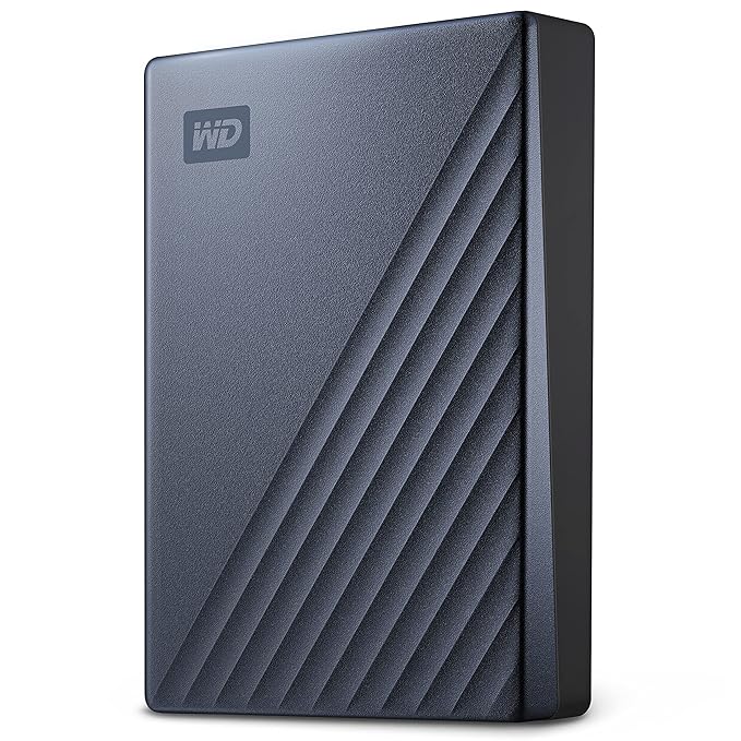 Open Box Unused Western Digital WD 4TB My Passport Ultra Portable Hard Disk Metal Drive, USB-C & USB 3.1 with Automatic Backup,Password Protection, Compatible with Windows&Mac, External HDD-Blue