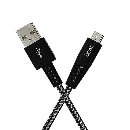 Open Box, Unused boAt Rugged V3 Extra Tough Unbreakable Braided Micro Usb Cable 1.5 Meter Black Pack of 10