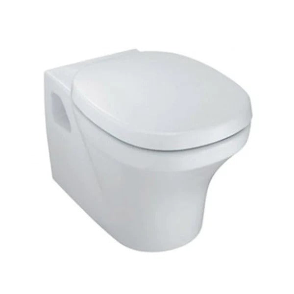 सफेद रंग में टॉयलेट सीट कवर के बिना कोहलर फ्रीलांस वॉल हंग टॉयलेट