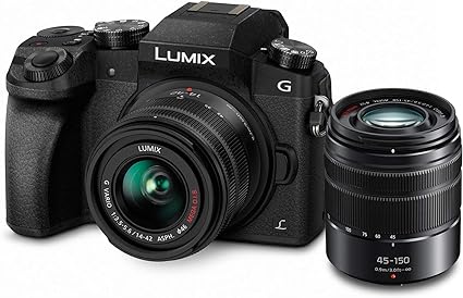 Used Panasonic Lumix G7 4K Digital Mirrorless Camera Bundle with Lumix G Vario 14-42mm and 45-150mm Lenses