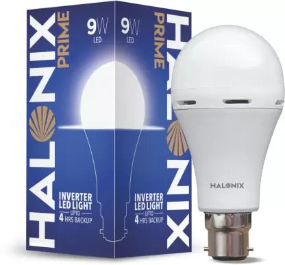 Open Box Unused Halonix Led Prime Inverter 9w B22 4 Hrs Bulb Emergency Light White Pack of  3