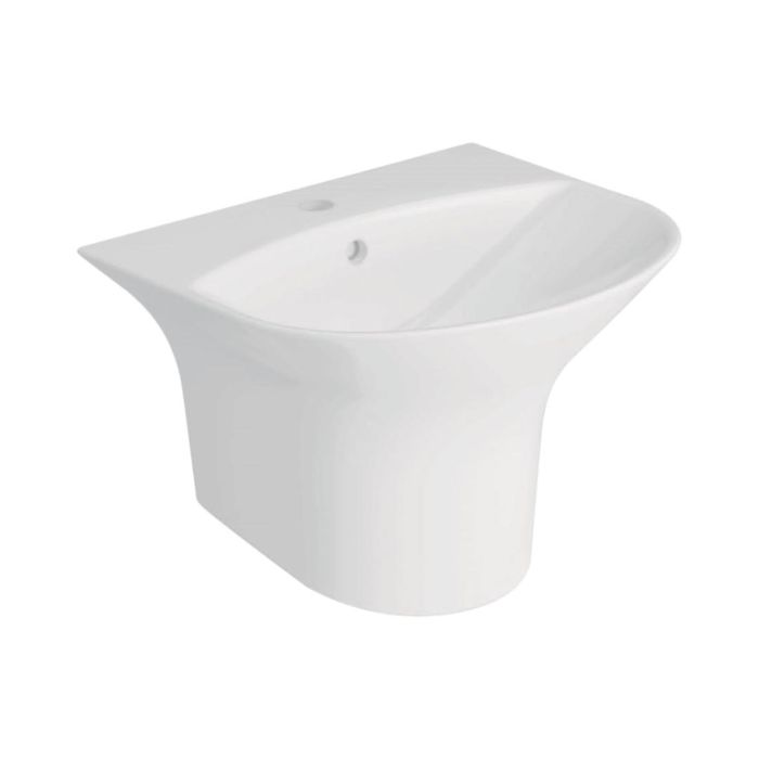 Hindware Wall Mounted Semi Circle Shaped White Basin Area Elegance 10119