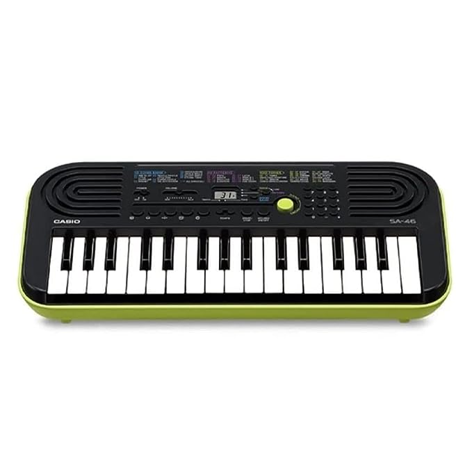 Casio Others SA-46 32 Mini Keys Musical Keyboard with Piano Tones, Black Green