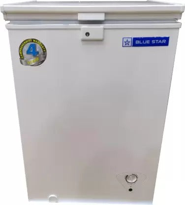 Open Box, Unused Blue Star 100 L Single Door Standard Deep Freezer White CHFSD100FHSW