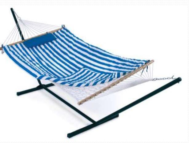 Hangit Cotton Rope Hammock With Steel Hammock Stand Quilted  Pad & Pillow HSCRH 48/SPP
