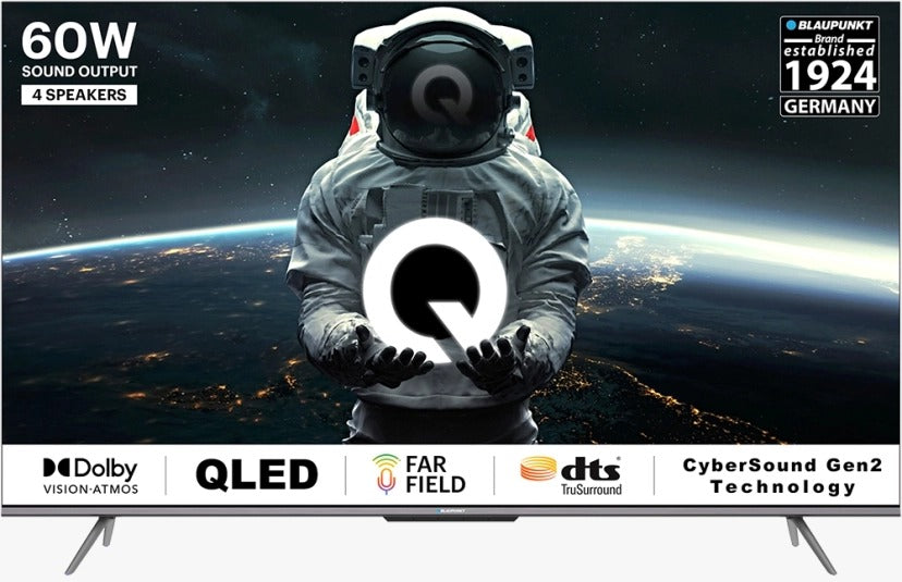 Open Box Unused Blaupunkt 126 cm 50 inches Quantum Dot Series 4K Ultra HD QLED Google TV 50QD7010 Black