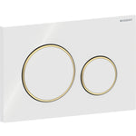 गैलरी व्यूवर में इमेज लोड करें, Geberit Sigma20 Round flush plate 115.882.KK.1 white/gold-plated/white
