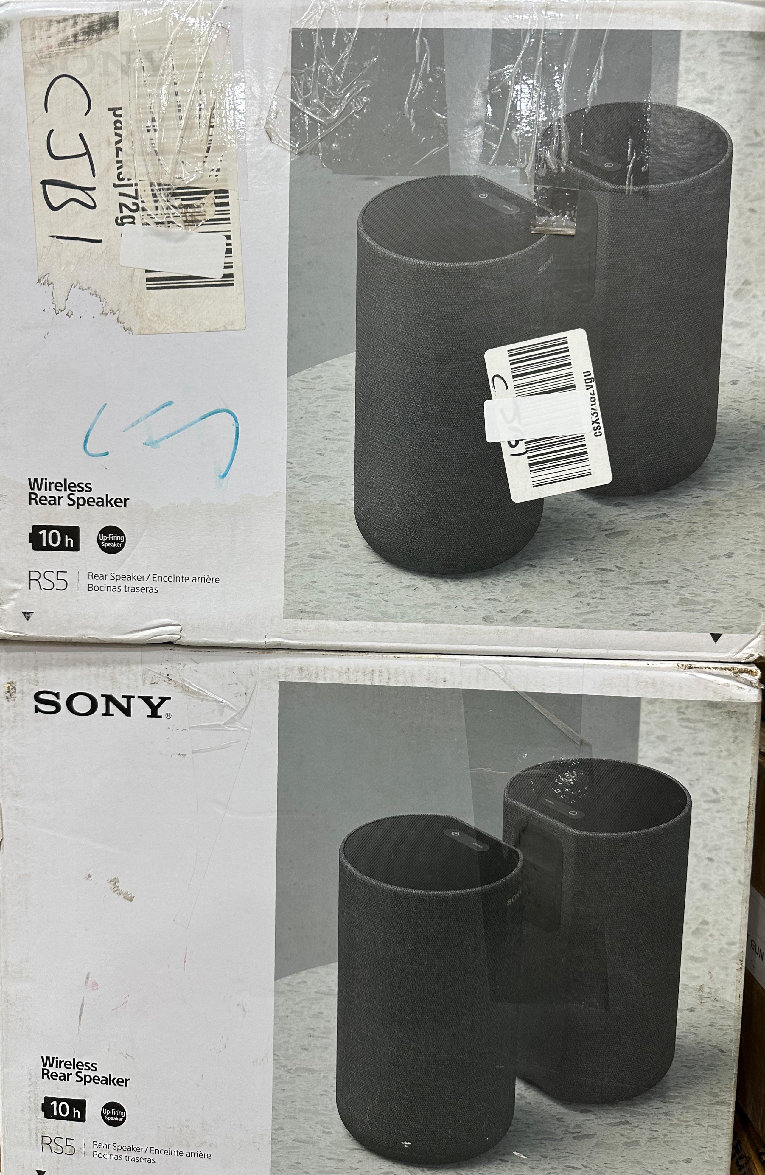 Open box, Unused Sony SA-RS5 Wireless Rear Speakers with Built-in Battery for HT-A8000,HT-A9000 (Black)