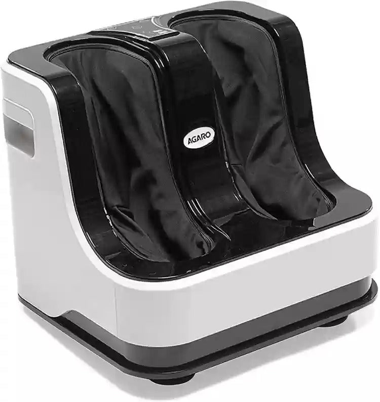 Open Box, Unused Agaro 33159 33159 Leg for Foot, Calf & Leg, with Rolling & Kneading Functions Massager Black White