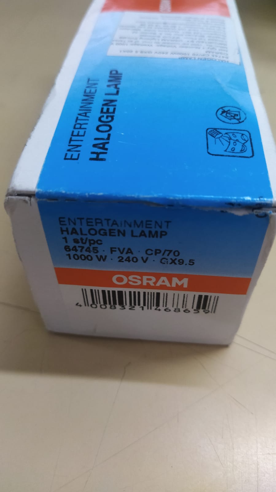 Open Box Unused Osram Halogen CP 70 - 240V 1000W GX9.5 Lamps