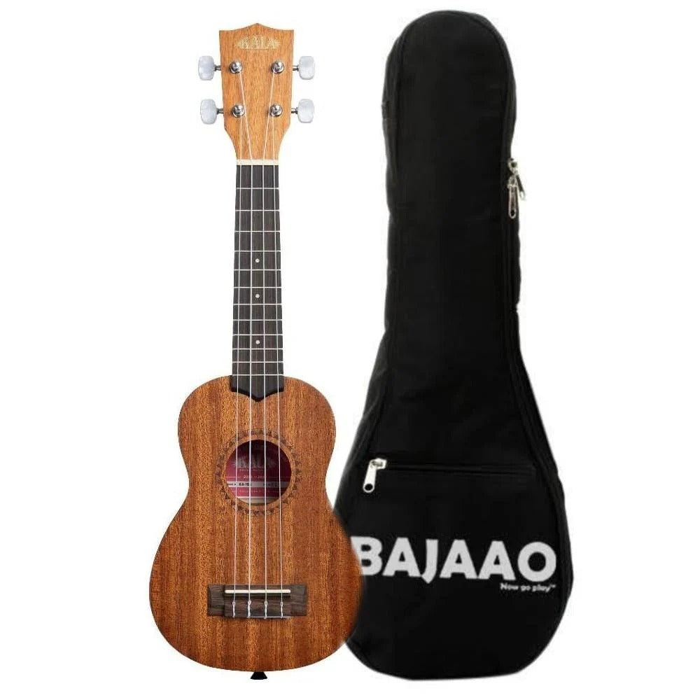 Kala KA-15S Mahogany Soprano Ukulele With Bajaao UB-S Gig Bag