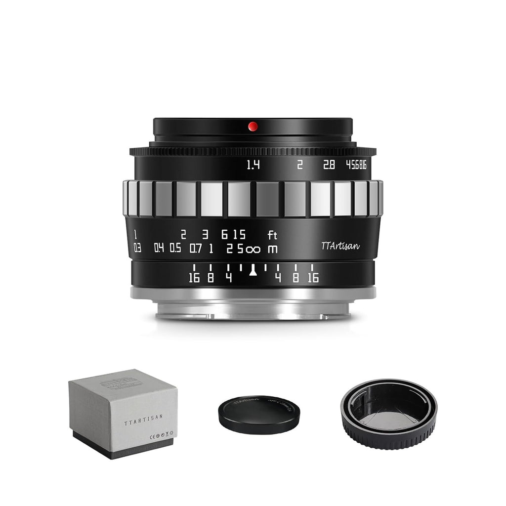 Used TTArtisan 23mm F1.4 APS-C Lens Black&Silver (Sony E Mount, Black&Silver)