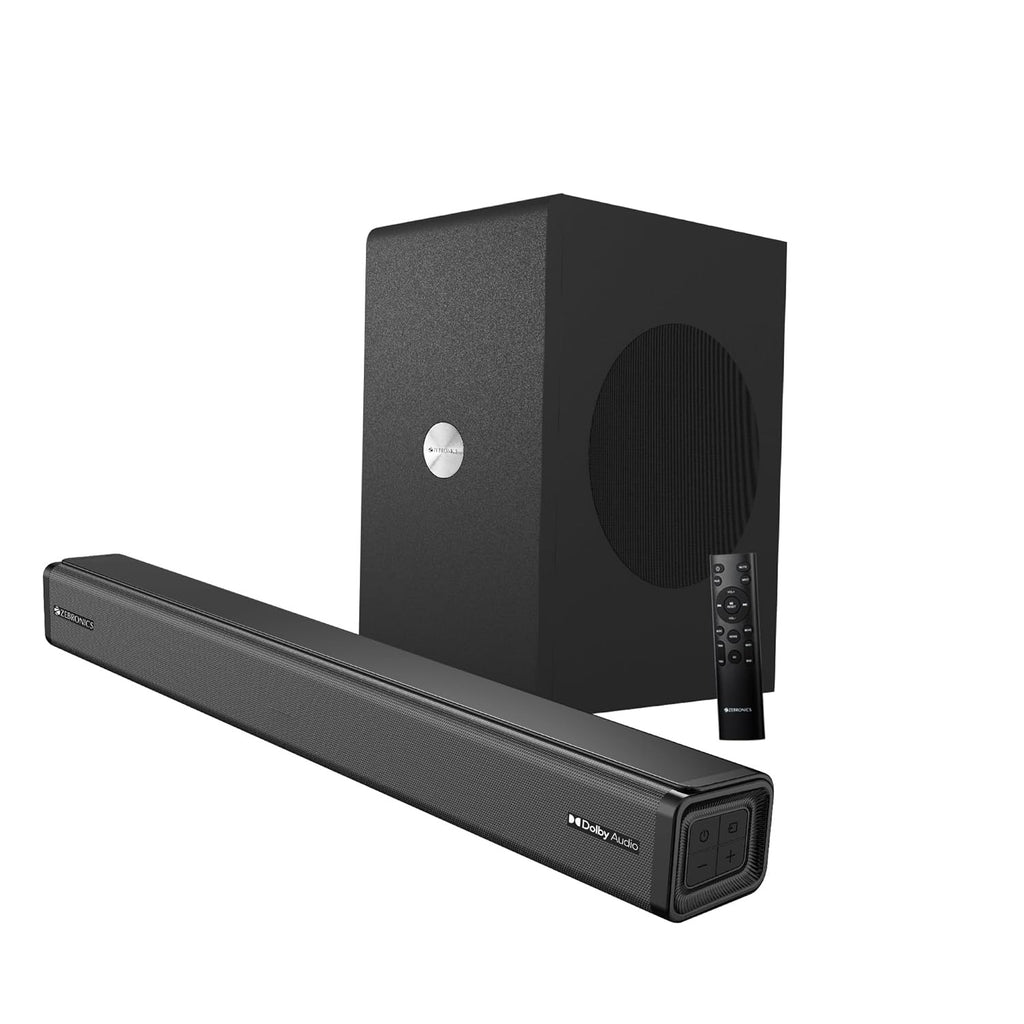 Open Box Unused ZEBRONICS JUKE BAR 8700 PRO 200W Dolby Soundbar with Wireless Subwoofer