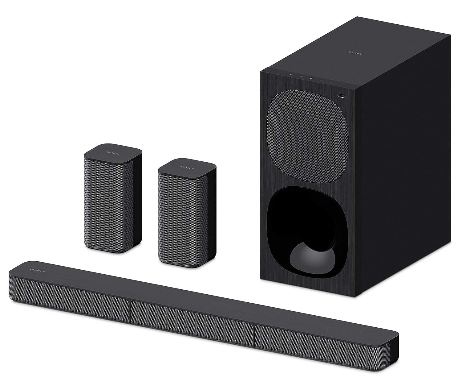 Open Box Unused Sony HT-S20R Real 5.1ch Dolby Digital Soundbar for TV with subwoofer and Compact Rear Speakers