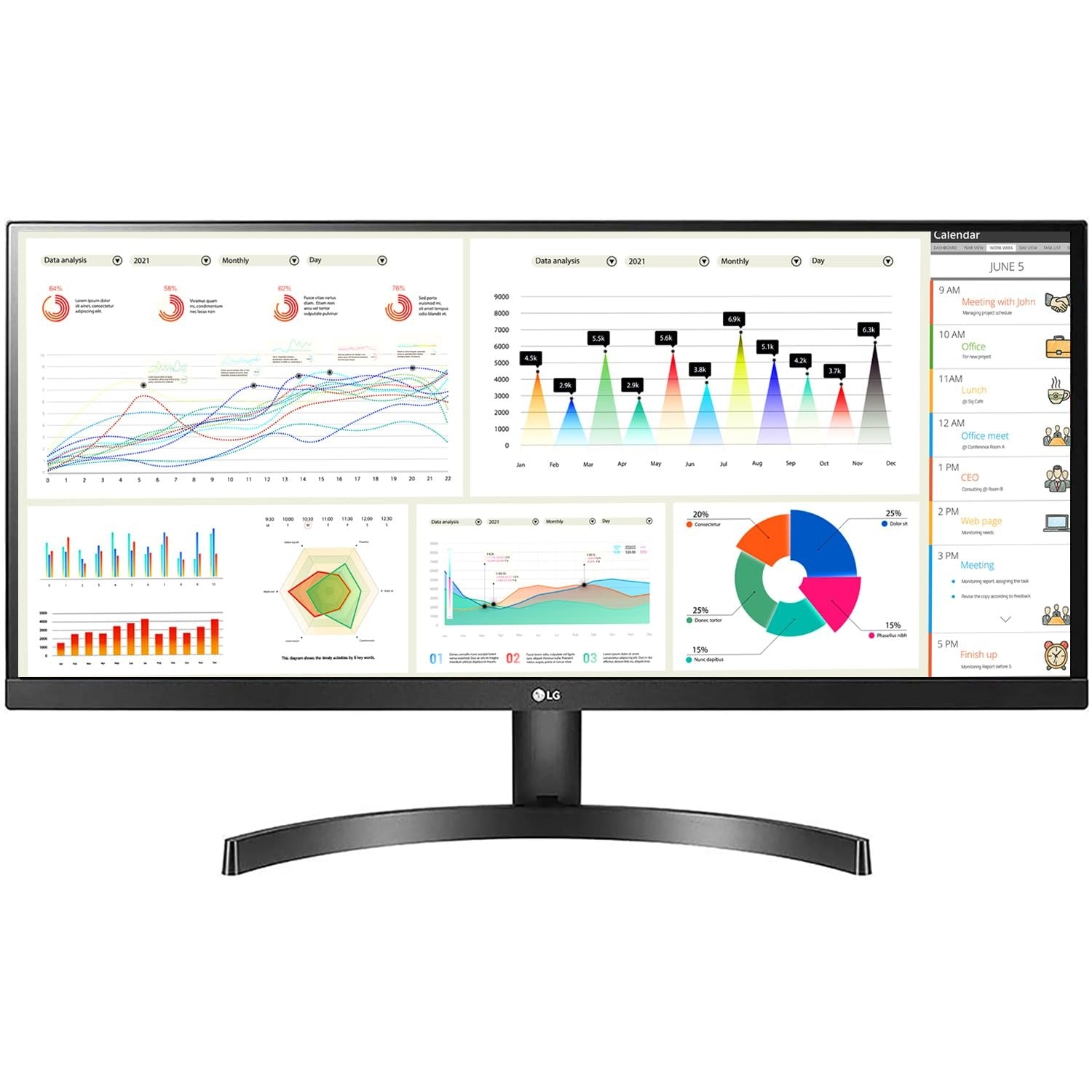 Open Box, Unused LG 29" (73CM) UltraWide™ 21:9 WFHD LCD 2560 X 1080 Pixels IPS Display Monitor- HDR 10, AMD Freesync, Srgb 99%, Slim Bezel, Multitasking Monitor, Hdmi X 2, 29WL500 (Black)