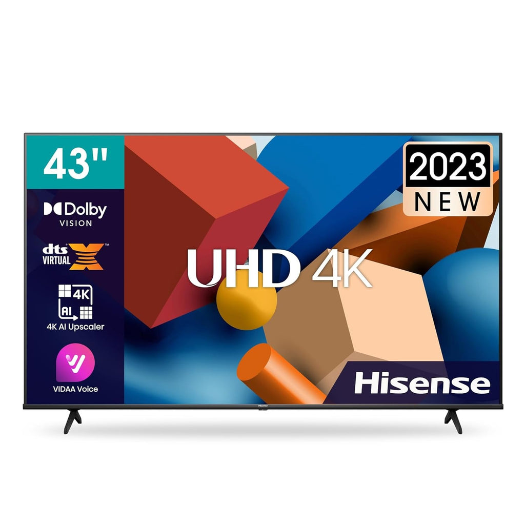 Open Box, Unused Hisense 108 cm (43 inches) Bezelless Series 4K Ultra HD Smart LED Google TV 43A6K (Grey)