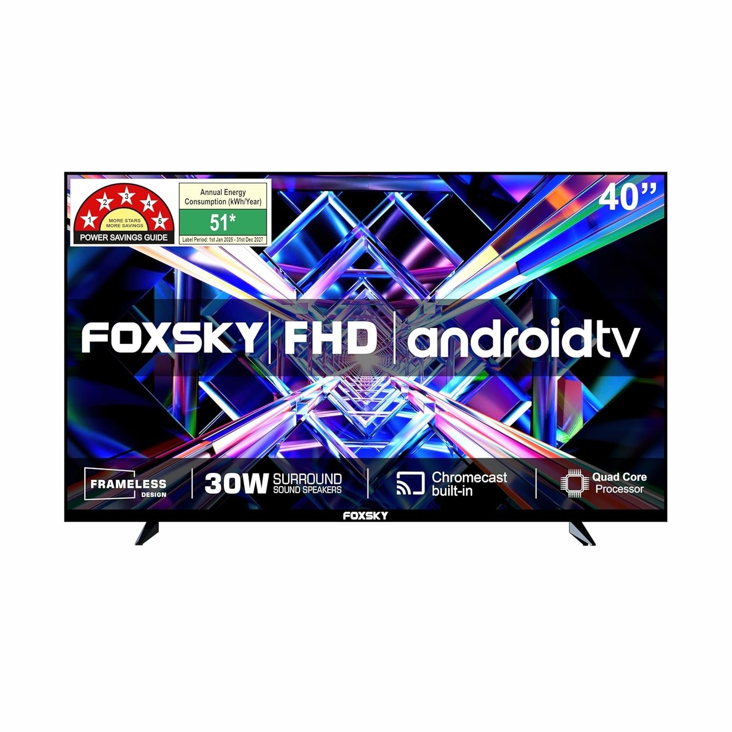 Open Box, Unused Foxsky 101.6 cm (40 inches) Full HD Smart LED TV 40FS (Black)