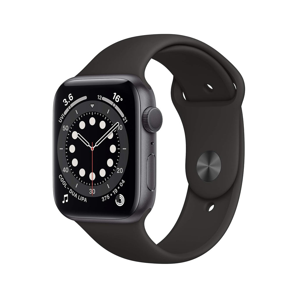 Open box, unused Apple New Watch Series 6 (GPS, 44mm) - Space Grey Aluminium Case with Black Sport Band