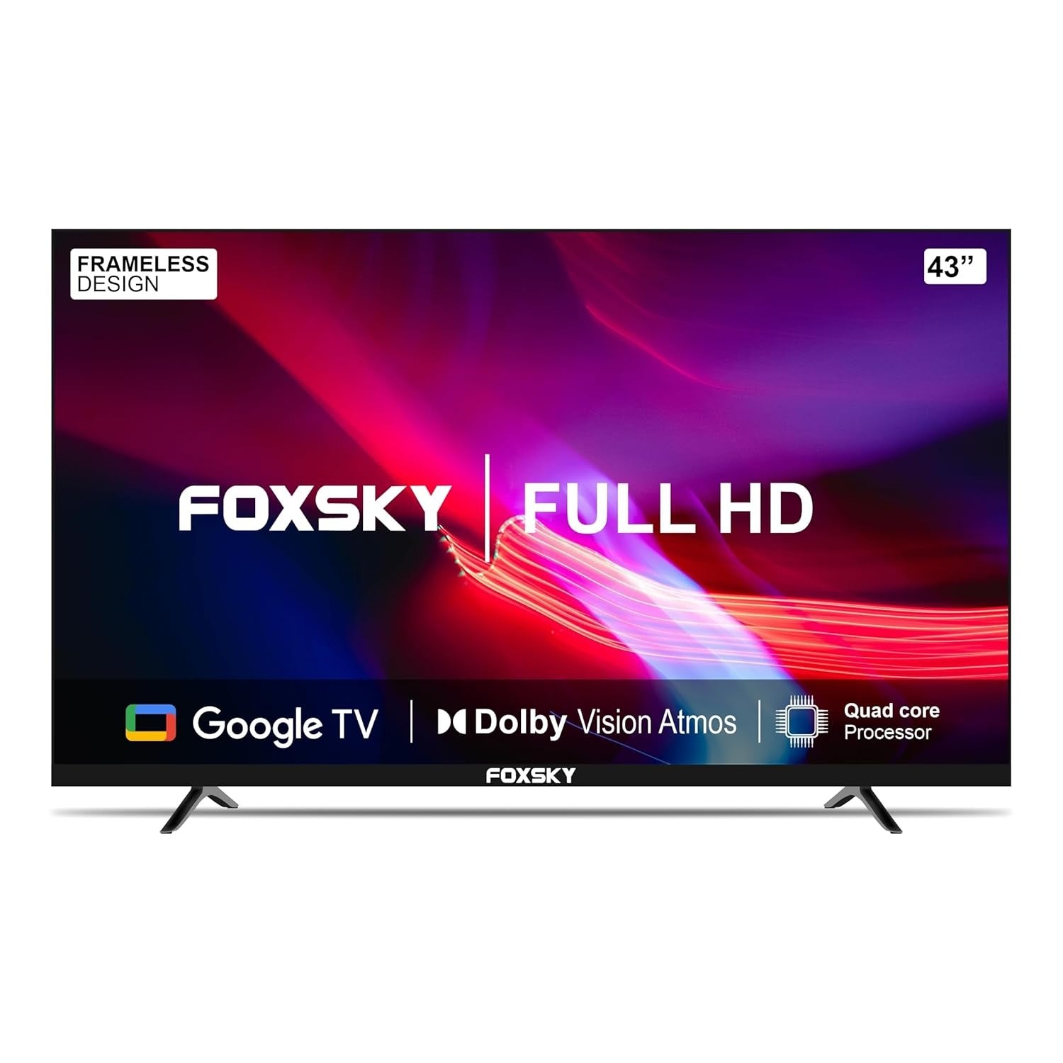 Open Box, Unused Foxsky 109 cm (43 inch) Frameless Series Full HD LED Smart TV FS43GATV (Black)