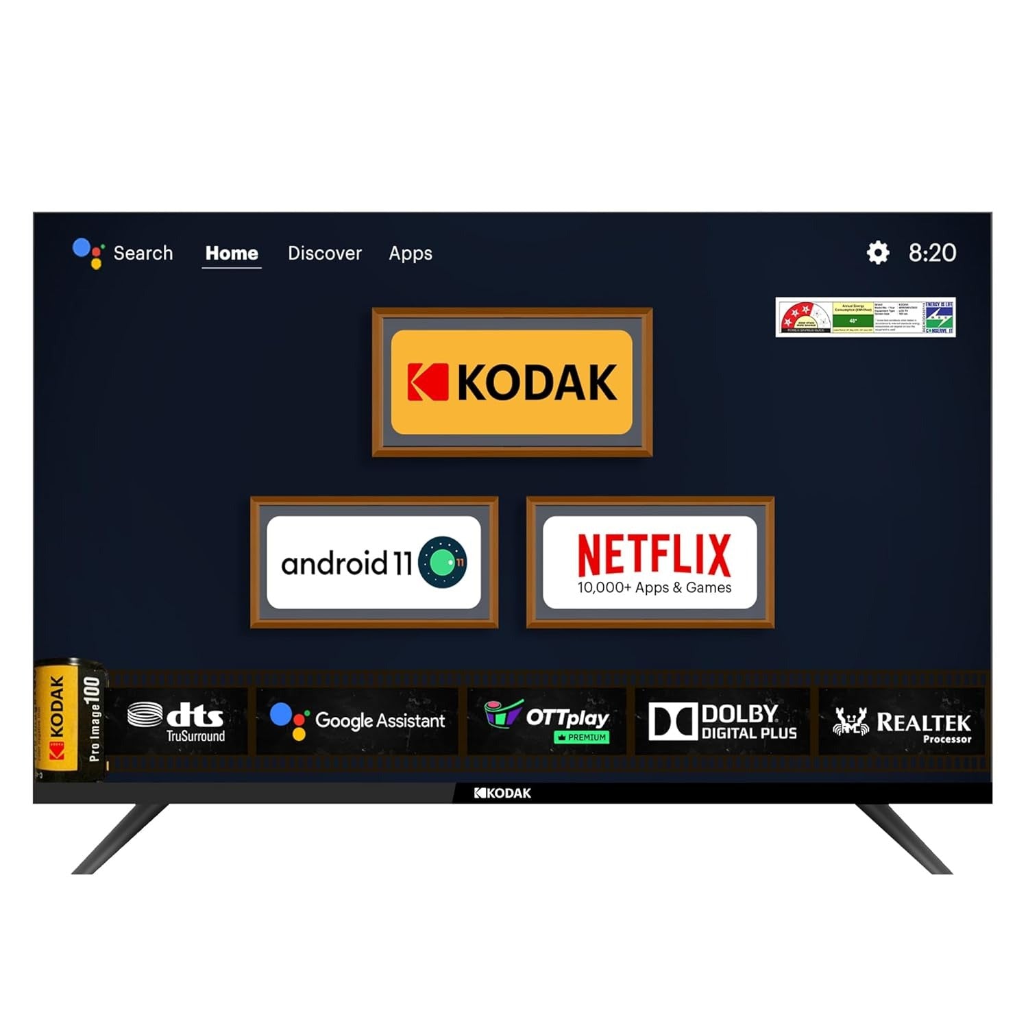 Open Box, Unused Kodak 100 cm (40 inches) 9XPRO Series Full HD Certified Android LED TV 409X5061 (Black)
