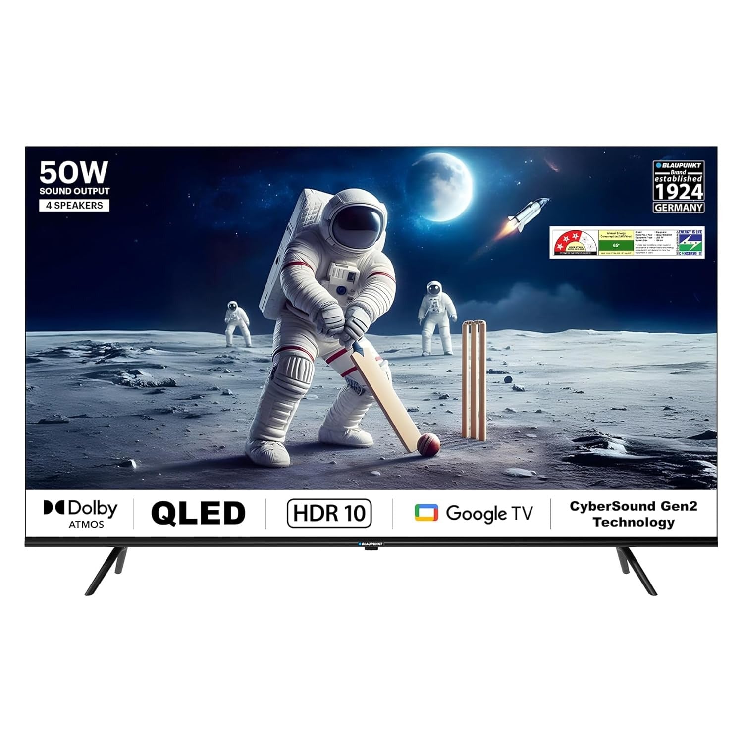 Open Box, Unused Blaupunkt 108 cm (43 inches) Quantum Dot Series 4K Ultra HD QLED Google TV 43QD7050 (Black)