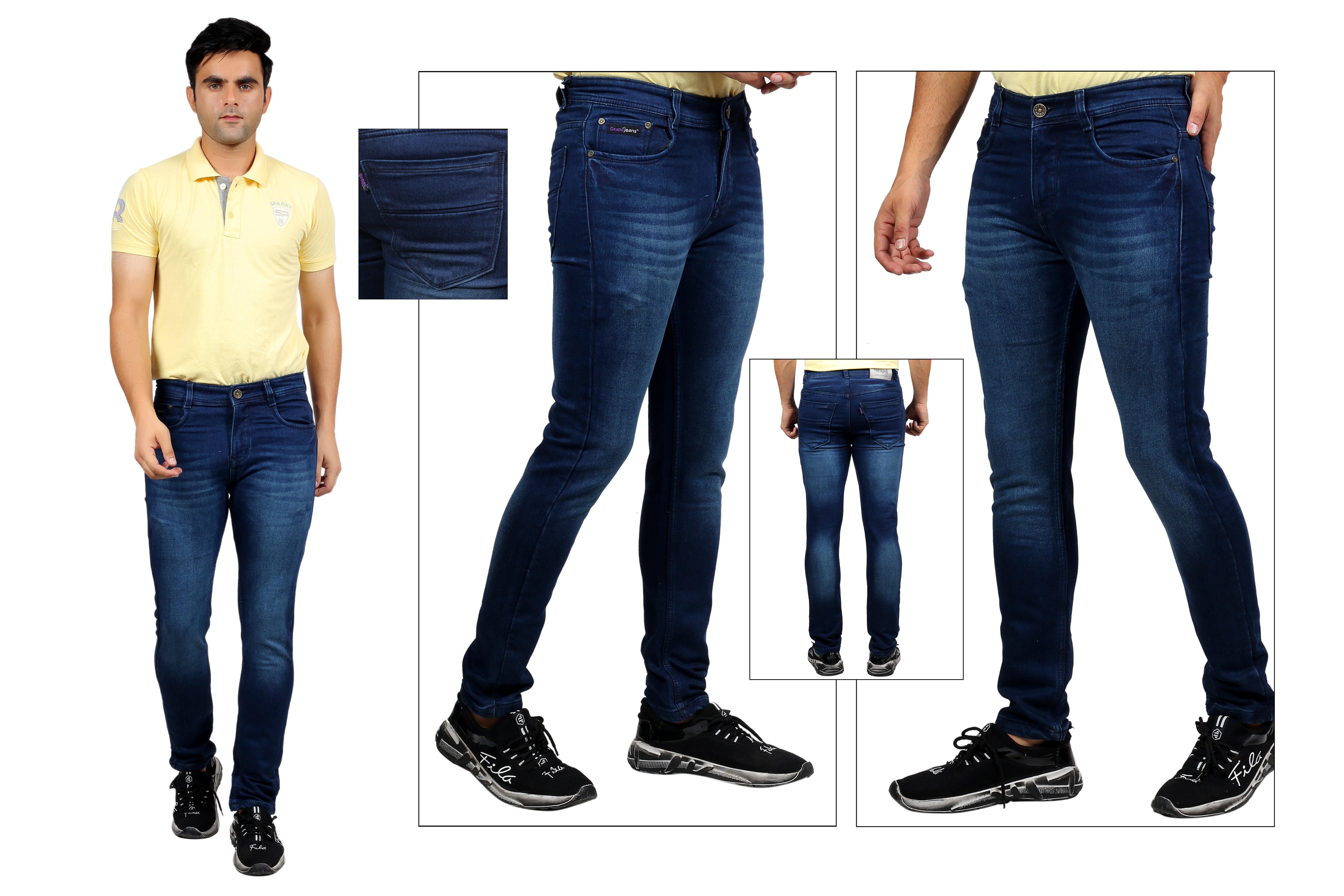 Detec™ Grapejeans Slim Fit Men's Denim Jean (Blue Jeans)