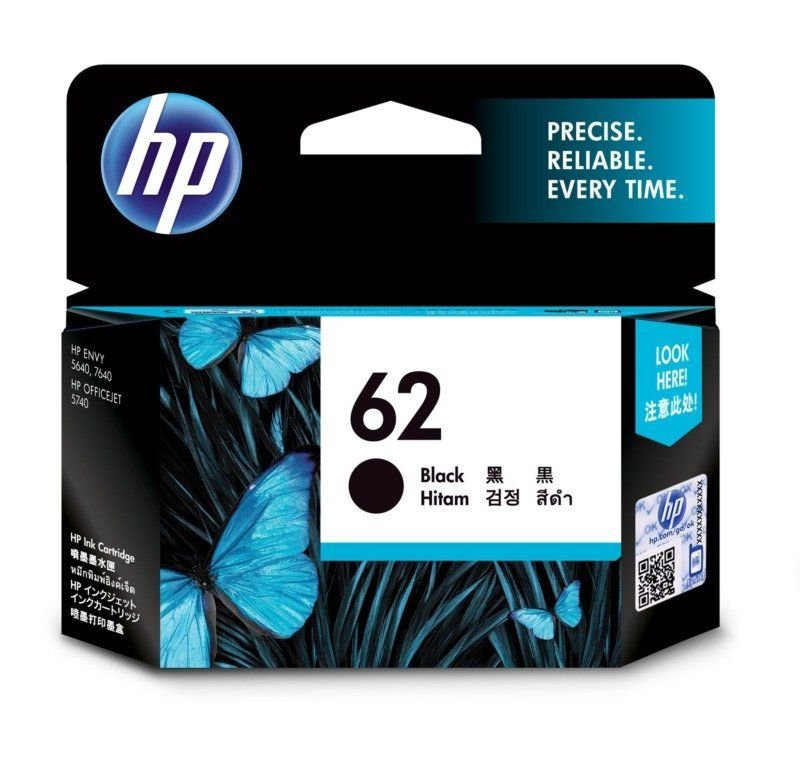 HP 62 ब्लैक इंक कार्ट्रिज 3 का पैक