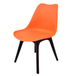 गैलरी व्यूवर में इमेज लोड करें, Dining Chair Wood Base Plastic Cafeteria Chair (Orange)

