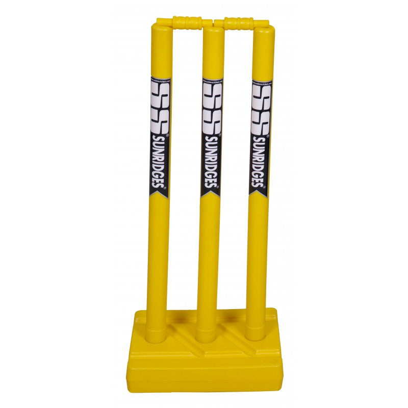 Plastic Cricket Stump Set (3 Wicket + 1 Base + 2 Bells)