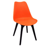 Load image into Gallery viewer, Dining Chair Wood Base Plastic Cafeteria Chair (Orange)
